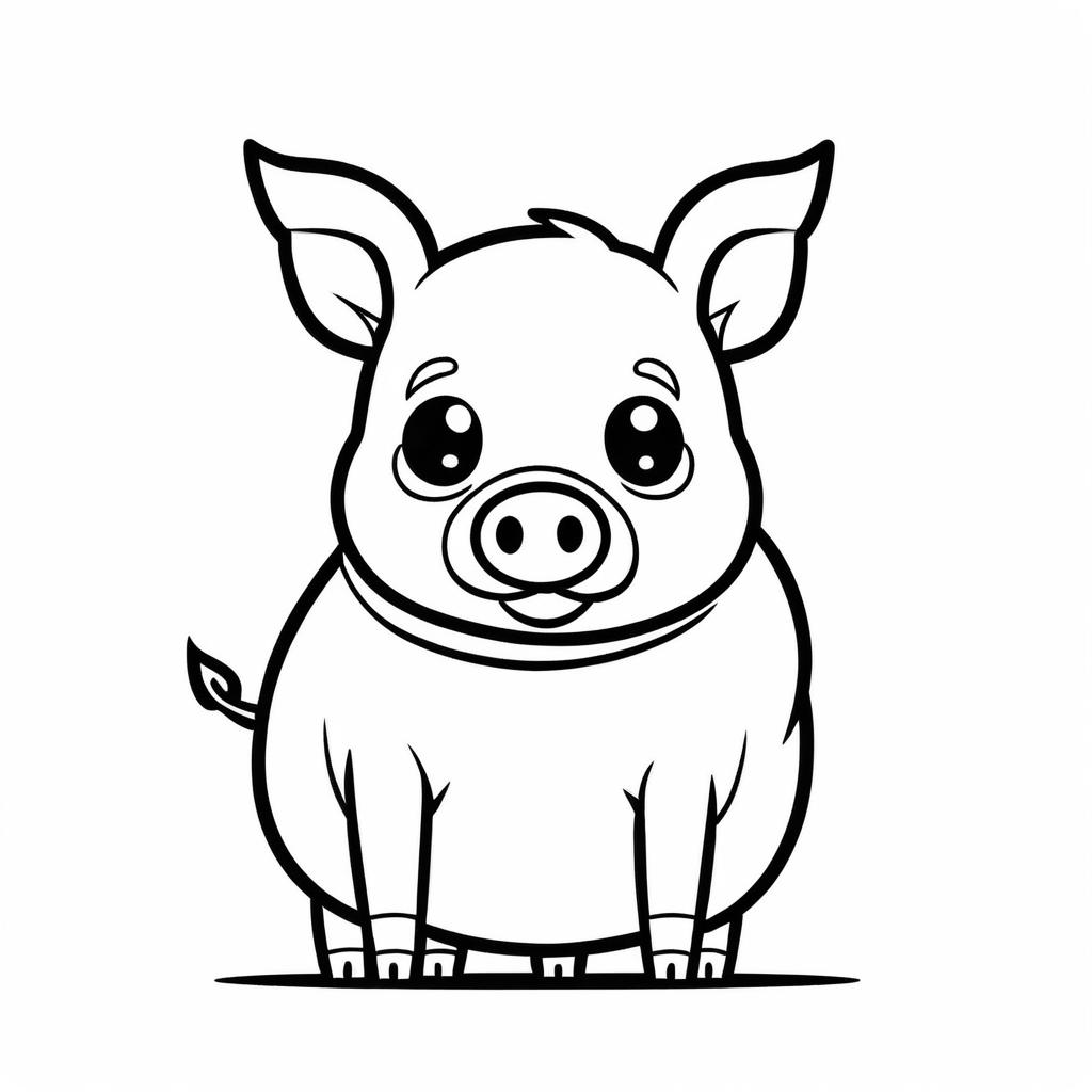 Cute Little Piglet Coloring Page for Kids Coloring Page for Kids – Free Printable
