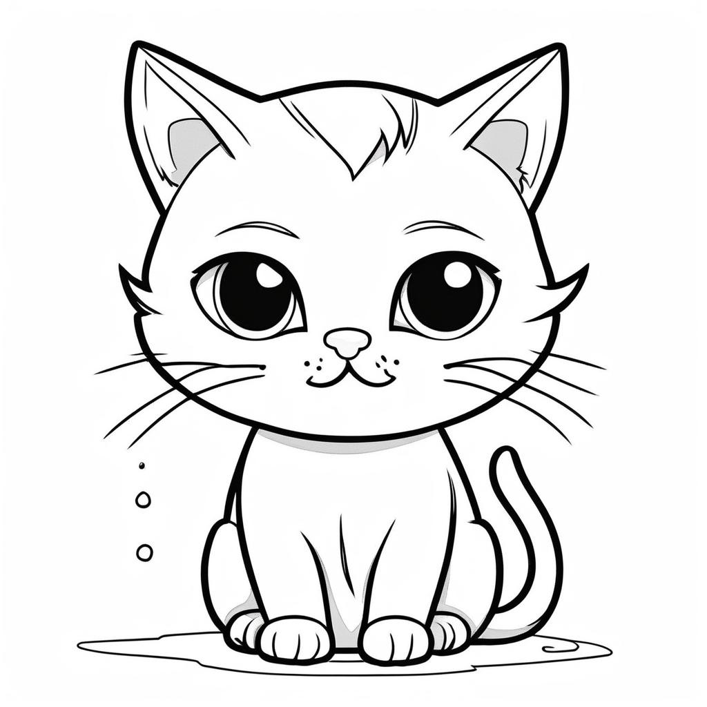 Playful Cat in a Tree Coloring Page Coloring Page for Kids – Free Printable