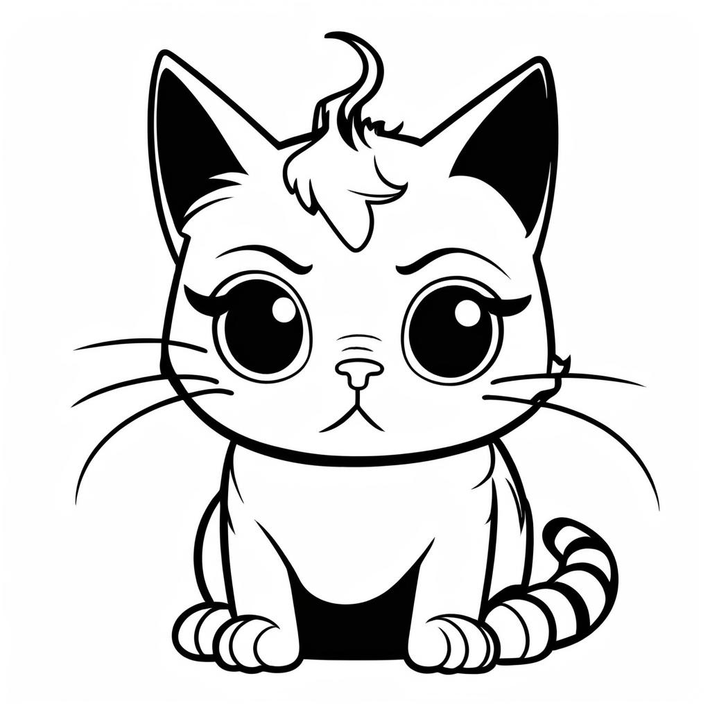 Whisker Wonder Cat Coloring Page Coloring Page for Kids – Free Printable